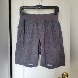 Lululemon T.H.E. Short Linerless 9" Heathered Texture Deep Coal Grey Size Small